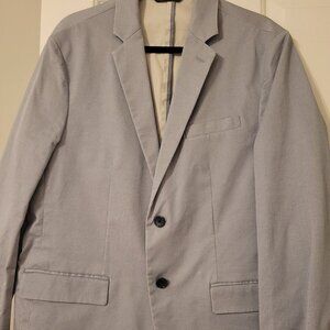 Mens Blue and White Patterned Blazer Size 42 Short